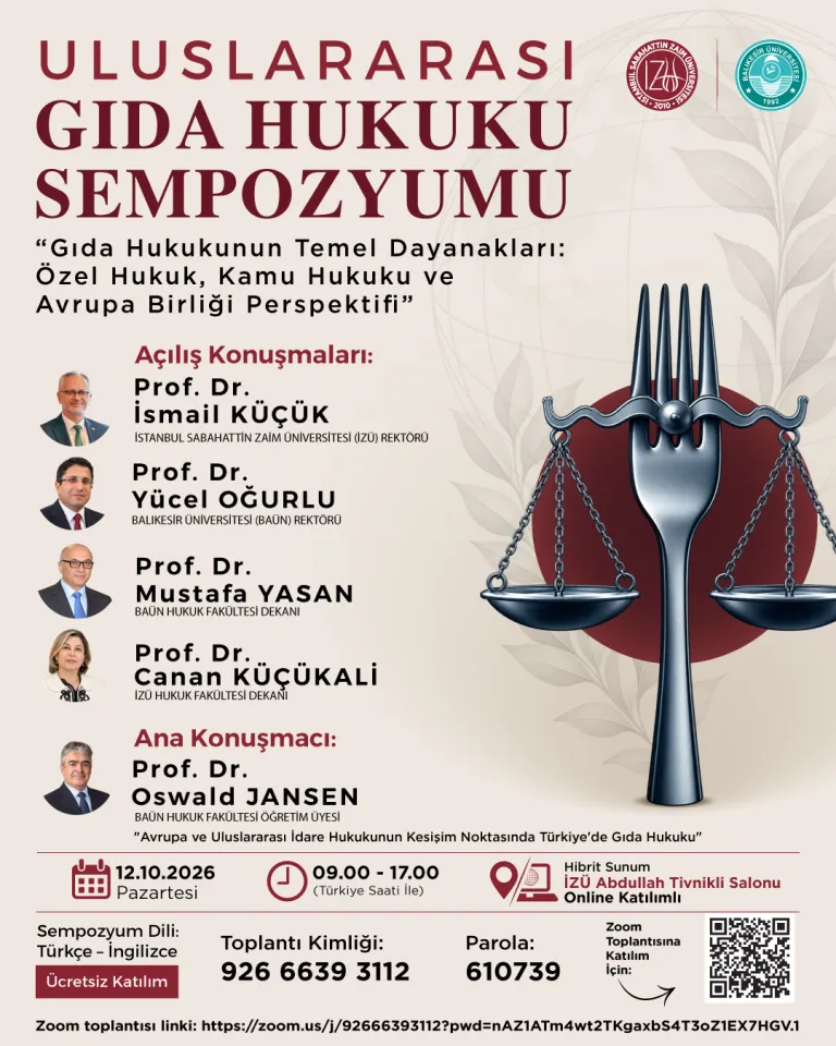 Uluslararası Gıda Hukuku Sempozyumu İZÜ