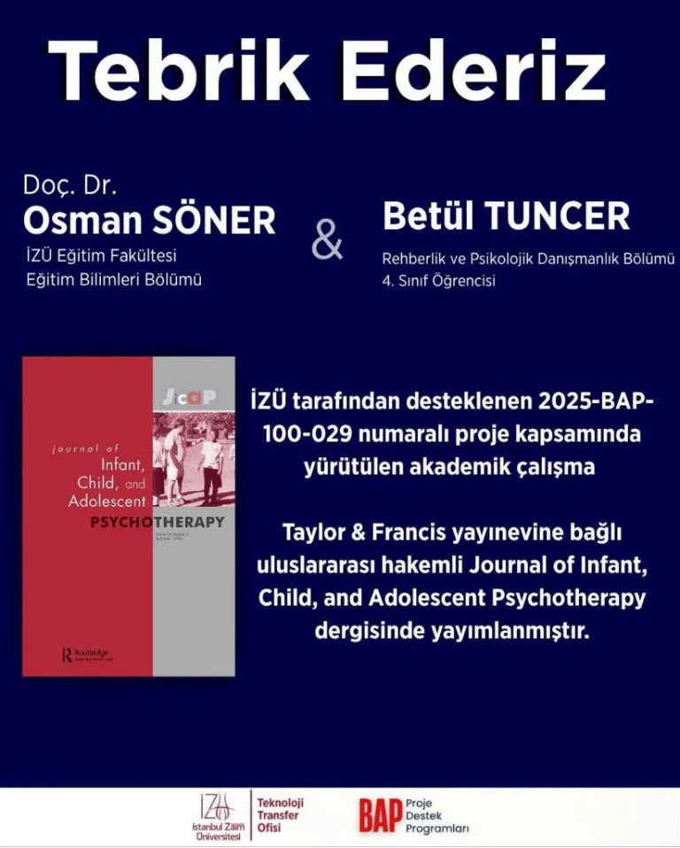 İZÜ BAP Destekli Akademik Çalışma Uluslararası Dergide Yayımlandı